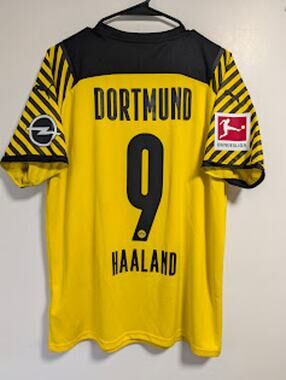 BVB 2021-22 Home Haaland Jersey Soccer PUMA Authentic Vintage Retro Men Large